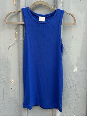 Hoi bo Blue ribbed tank, Small